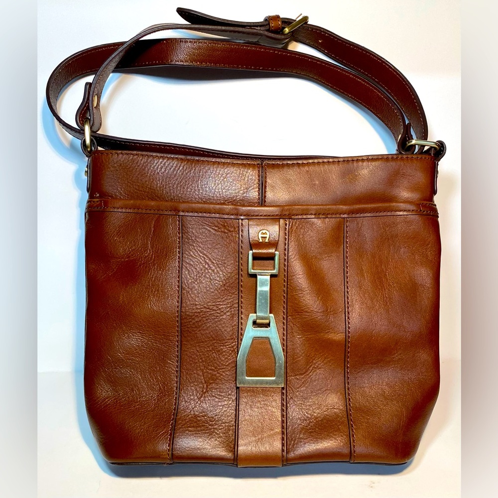 Etienne Aigner Vintage Brown Leather Shoulder Crossbody Bag